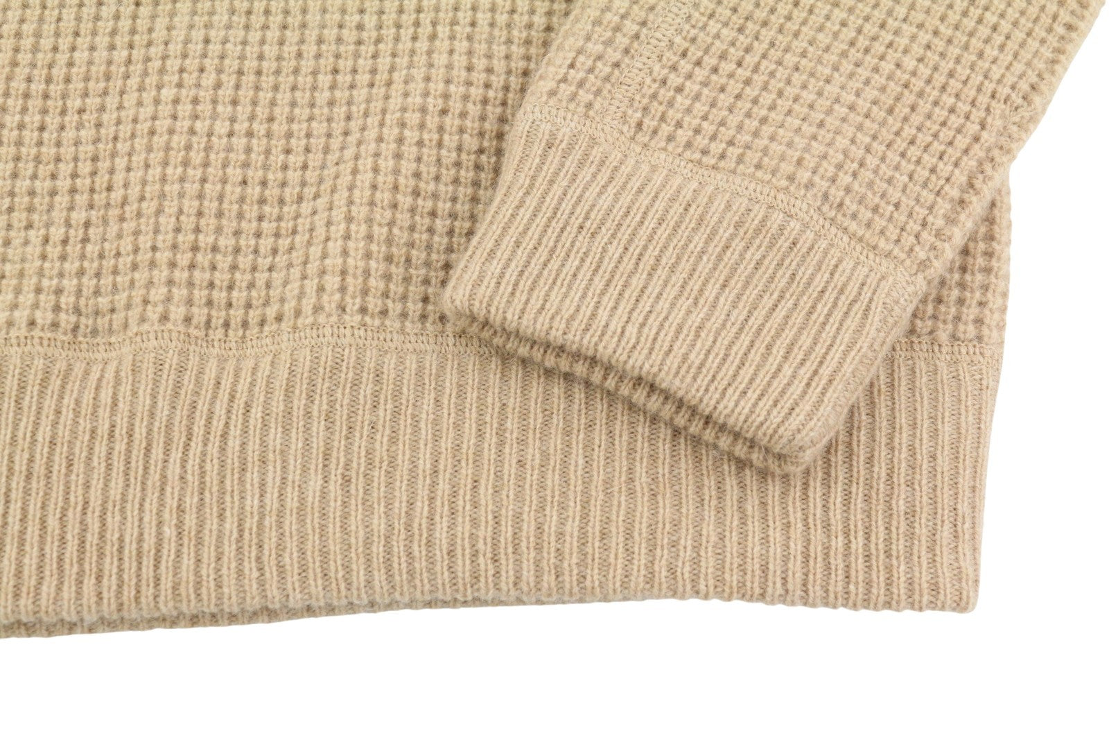 RALPH LAUREN Classics Brown Men Jumper L Wool Alpaca Waffle Knit Pullover RRP266
