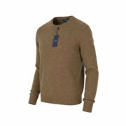 RALPH LAUREN Men Jumper S Brown Melange Wool Alpaca Blend Elbow Patches Pullover