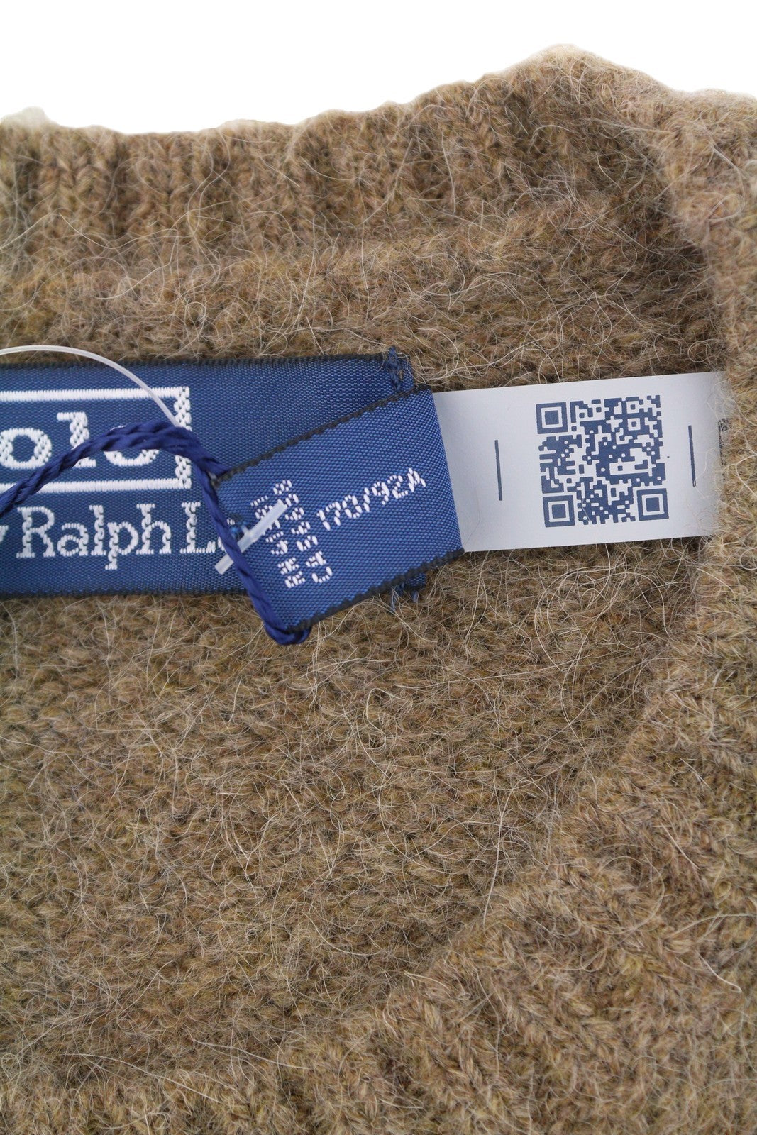 RALPH LAUREN Men Jumper S Brown Melange Wool Alpaca Blend Elbow Patches Pullover