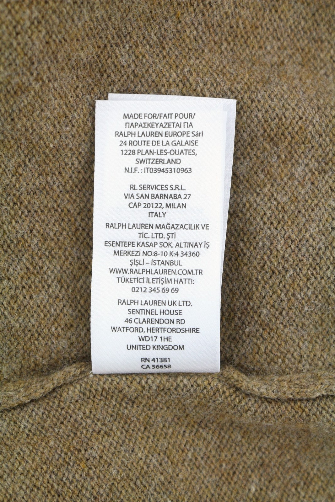 RALPH LAUREN Classics Brown Men Jumper XL Wool Blend Polo Neck Pullover RRP220