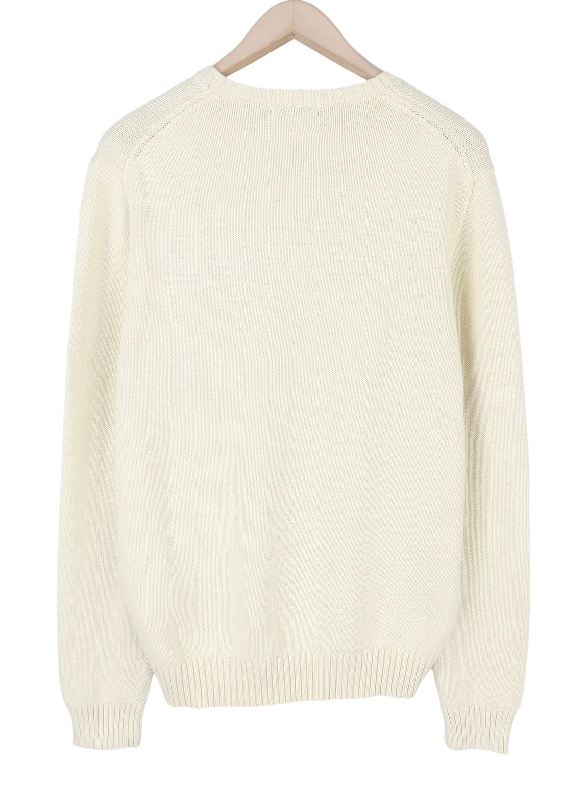 RALPH LAUREN Classic Cream Men Jumper L Tight Knit Crew Neck Pullover RRP199
