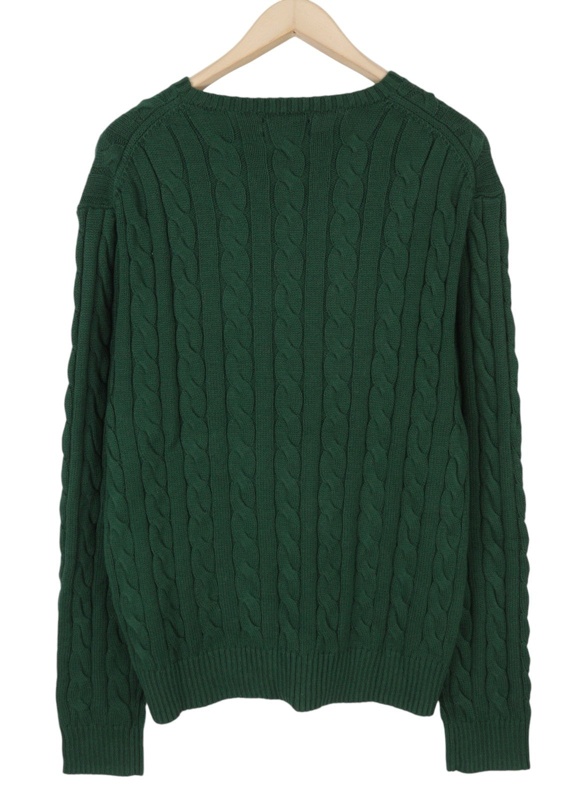 RALPH LAUREN Driver Cn-Long Sleeve Green Men Jumper XL Pullover Cable RRP214