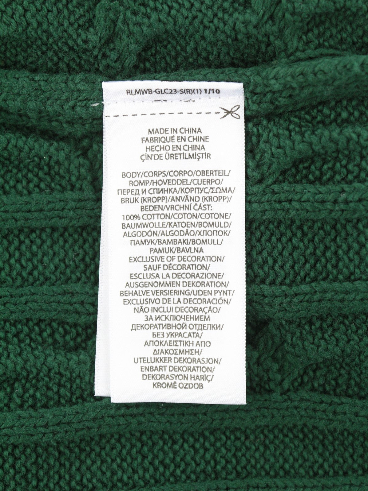 RALPH LAUREN Driver Cn-Long Sleeve Green Men Jumper XL Pullover Cable RRP214