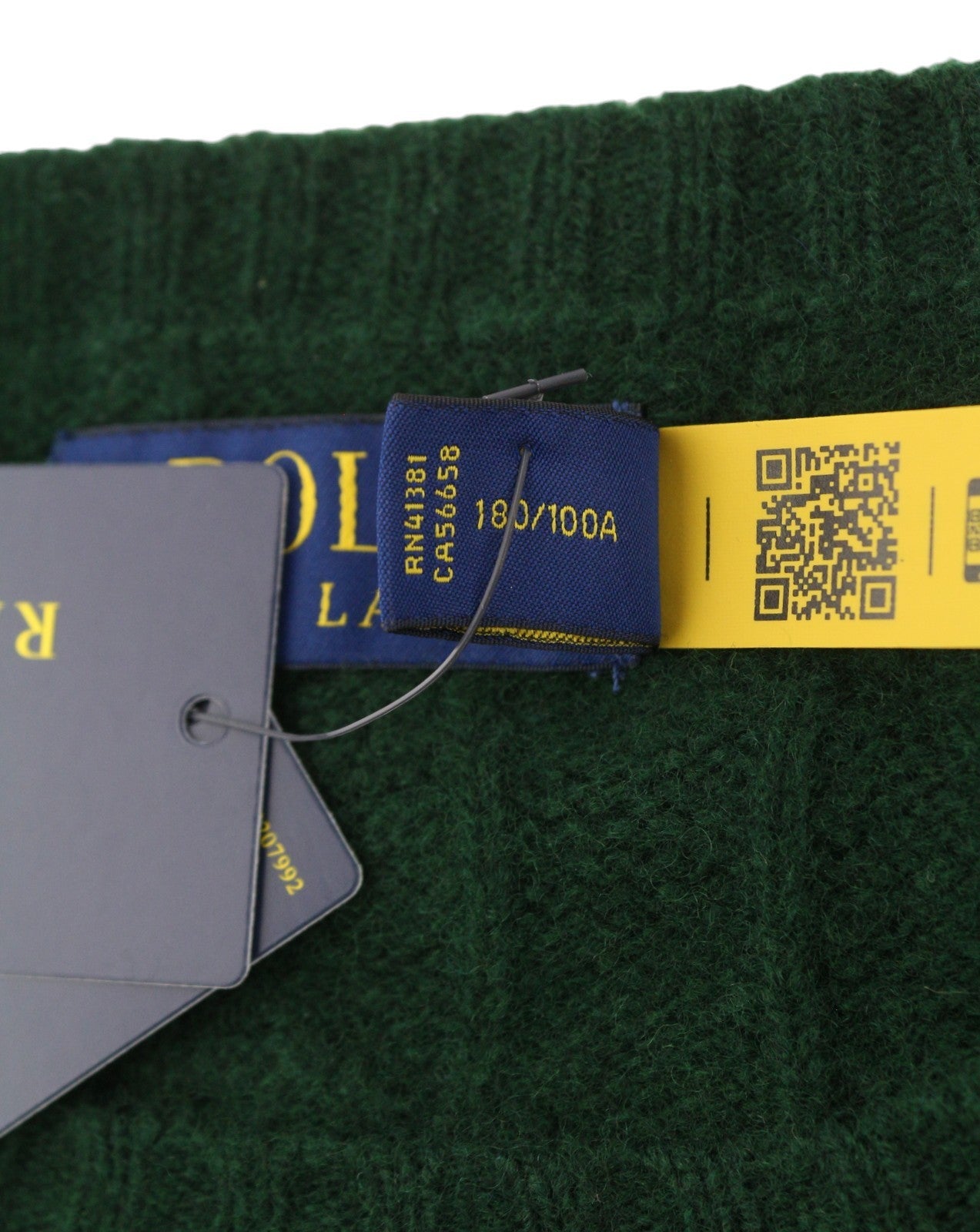 RALPH LAUREN Men Jumper L Dark Green Wool Cashmere Tight Knit Pullover RRP240