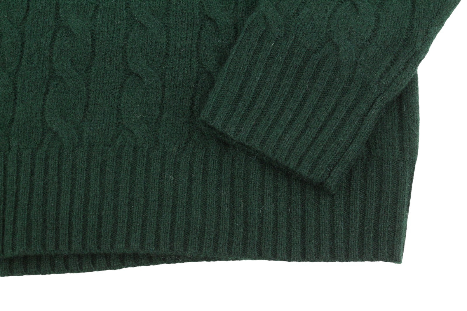 RALPH LAUREN Men Jumper L Dark Green Wool Cashmere Tight Knit Pullover RRP240