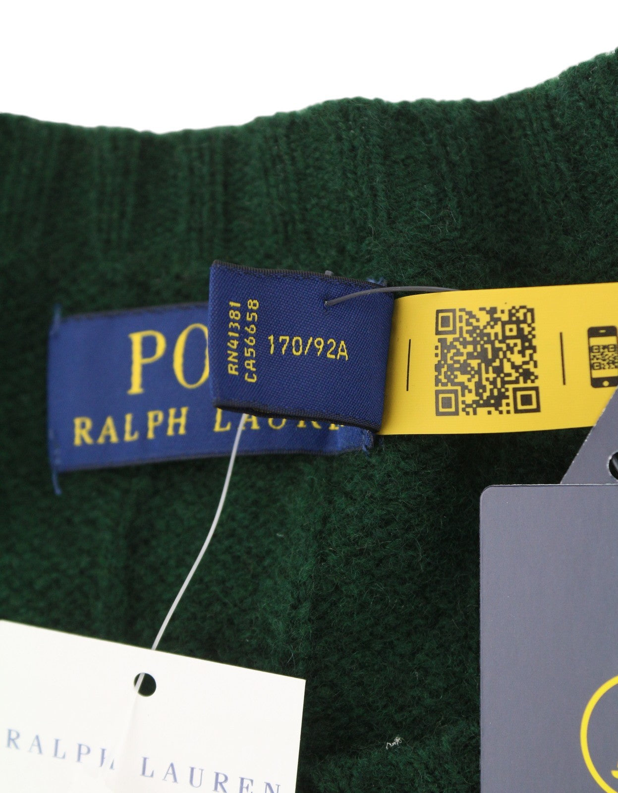 RALPH LAUREN Men Jumper S Dark Green Wool Cashmere Tight Knit Pullover RRP240