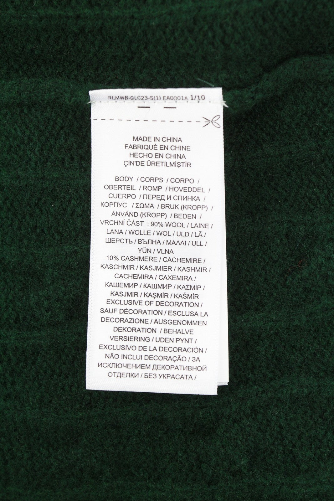 RALPH LAUREN Men Jumper S Dark Green Wool Cashmere Tight Knit Pullover RRP240