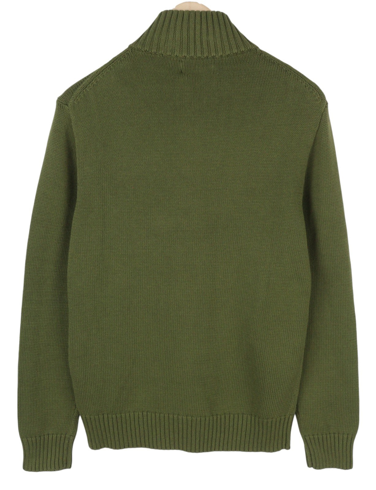 RALPH LAUREN Classics New Olive Men Jumper S Half Zip Neck Tight Knit Pullover