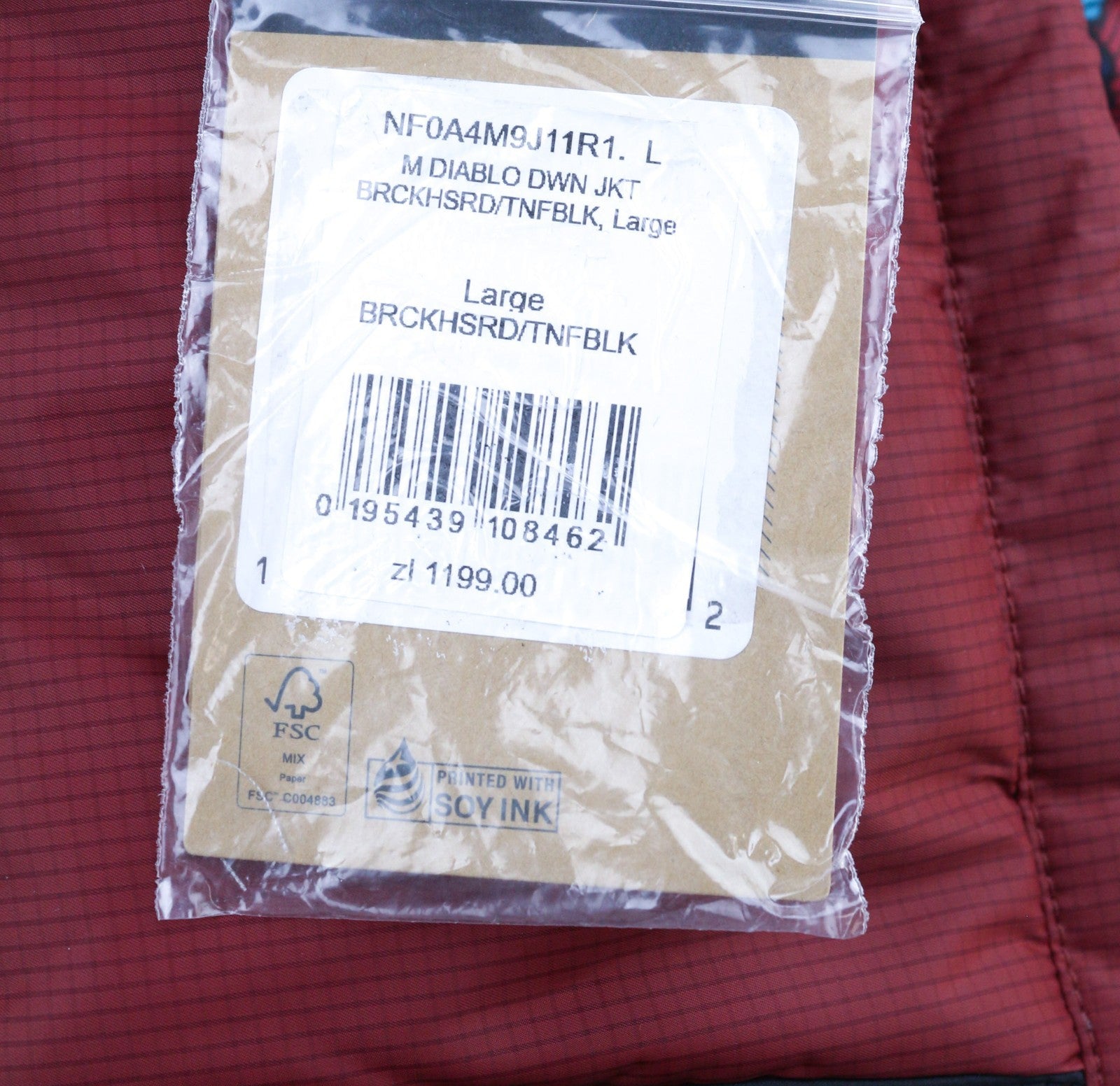 THE NORTH FACE Diablo Down Men's L 700 Insulated Jacket Padded Lined Zip RRP350