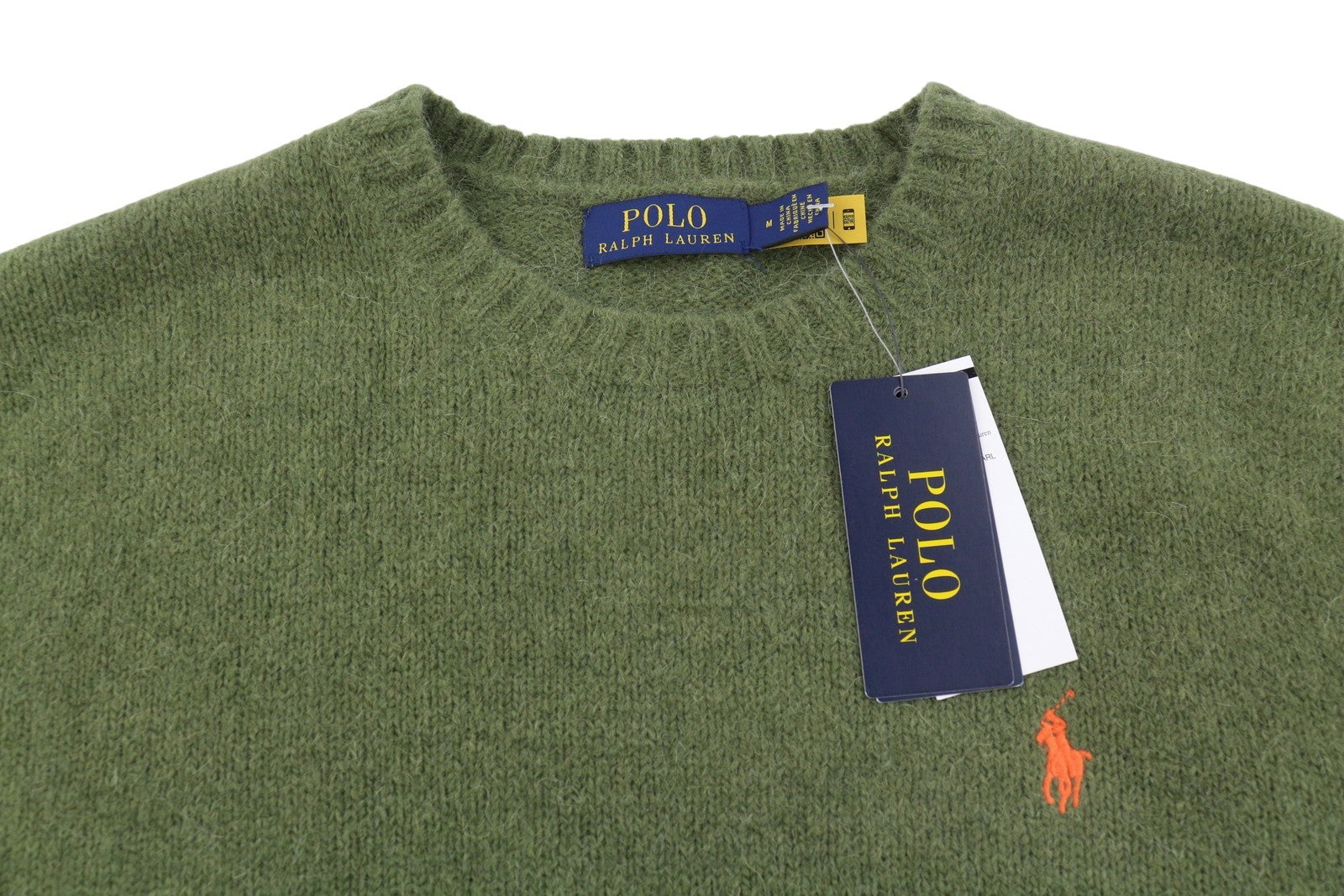 RALPH LAUREN Classics New Olive Men Jumper M Melange Wool Alpaca Blend Pullover