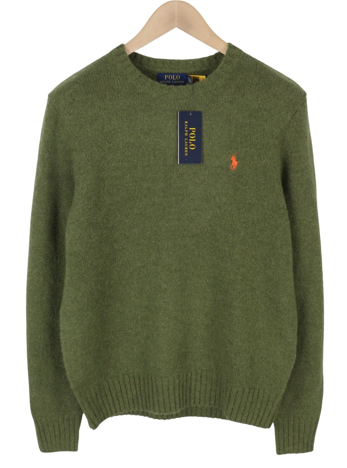 RALPH LAUREN Classics New Olive Men Jumper S Melange Wool Alpaca Blend Pullover