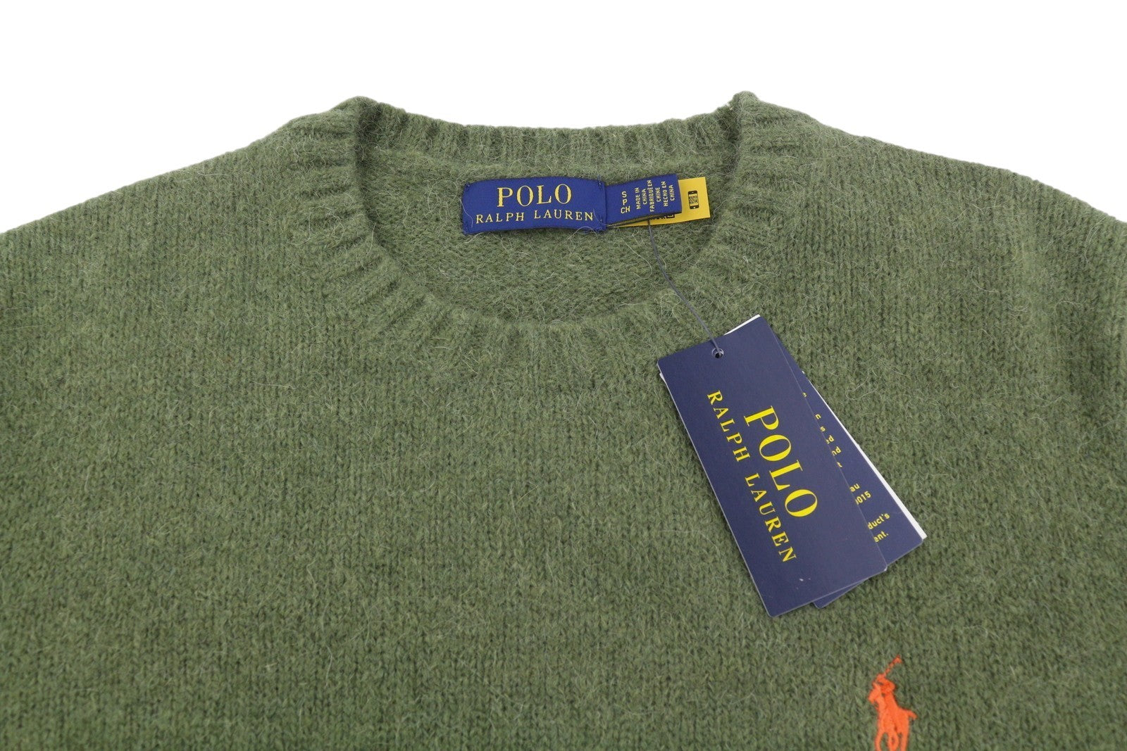 RALPH LAUREN Classics New Olive Men Jumper S Melange Wool Alpaca Blend Pullover