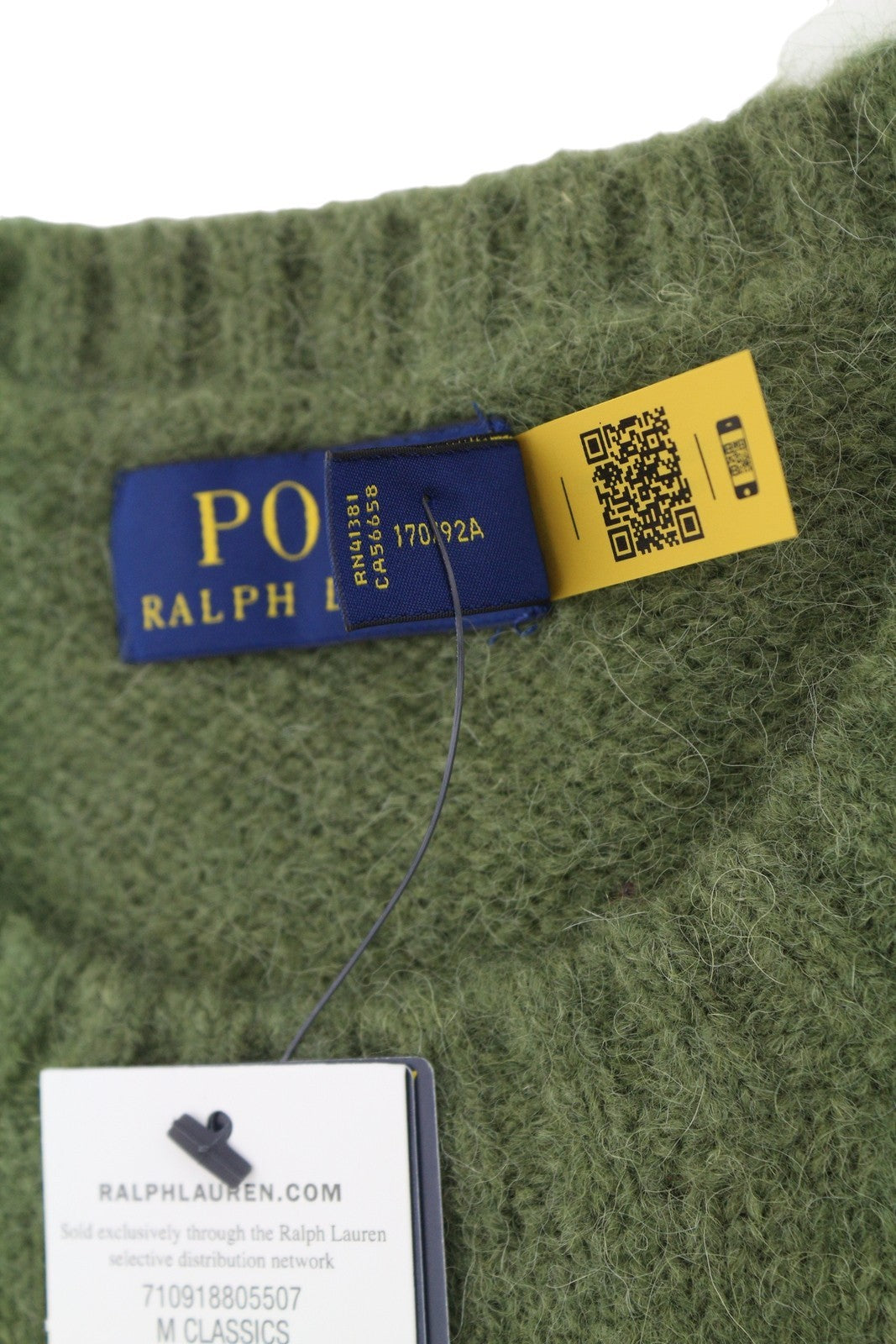 RALPH LAUREN Classics New Olive Men Jumper S Melange Wool Alpaca Blend Pullover