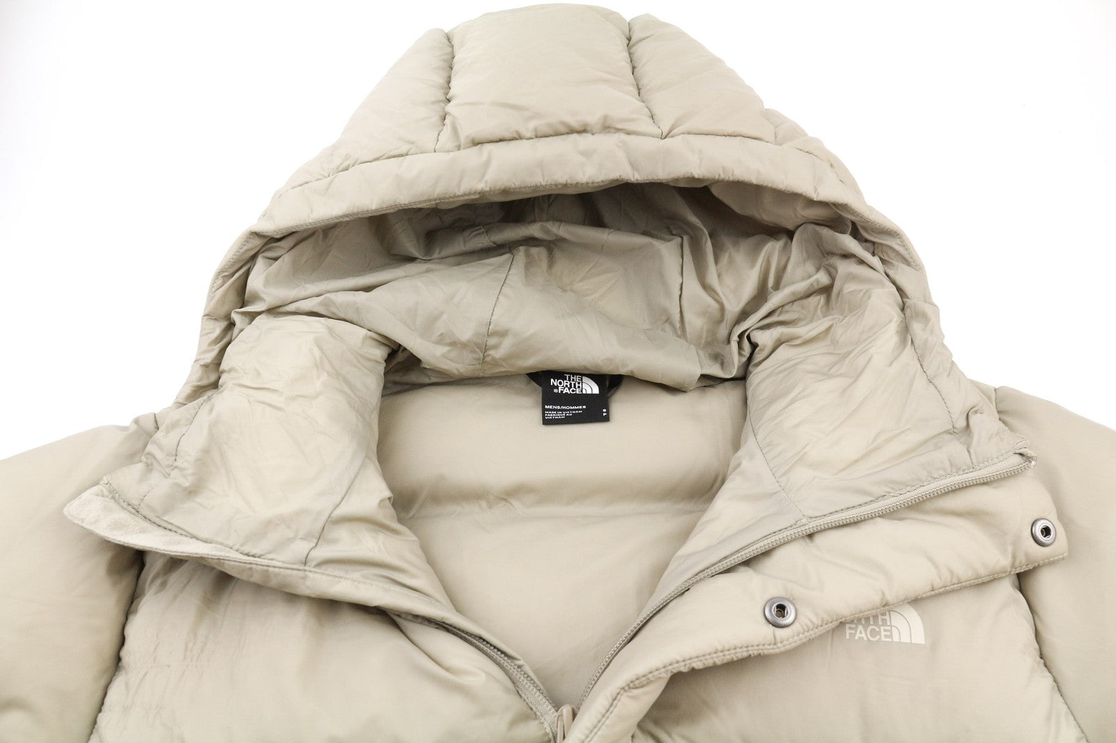 THE NORTH FACE NF0A5GDF Men's S Hooded Down Jacket 700 Fill Light Brown Lined