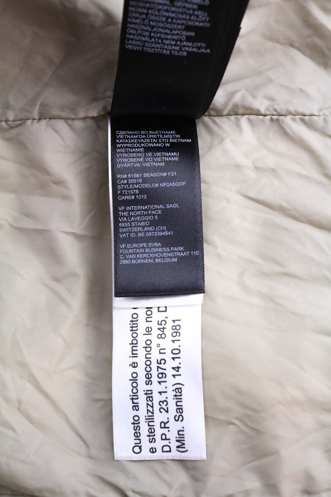 THE NORTH FACE NF0A5GDF Men's S Hooded Down Jacket 700 Fill Light Brown Lined