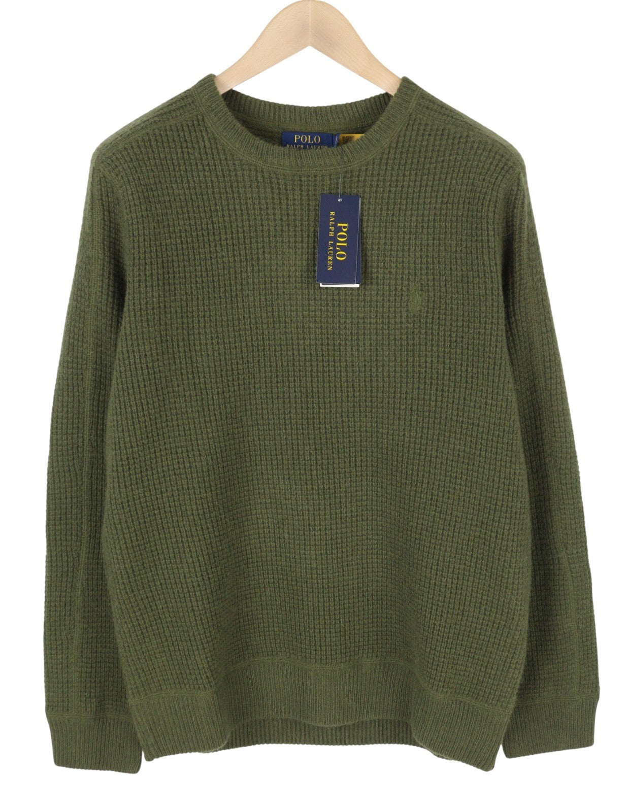RALPH LAUREN Classics New Olive Men Jumper L Wool Alpaca Knit Pullover RRP269