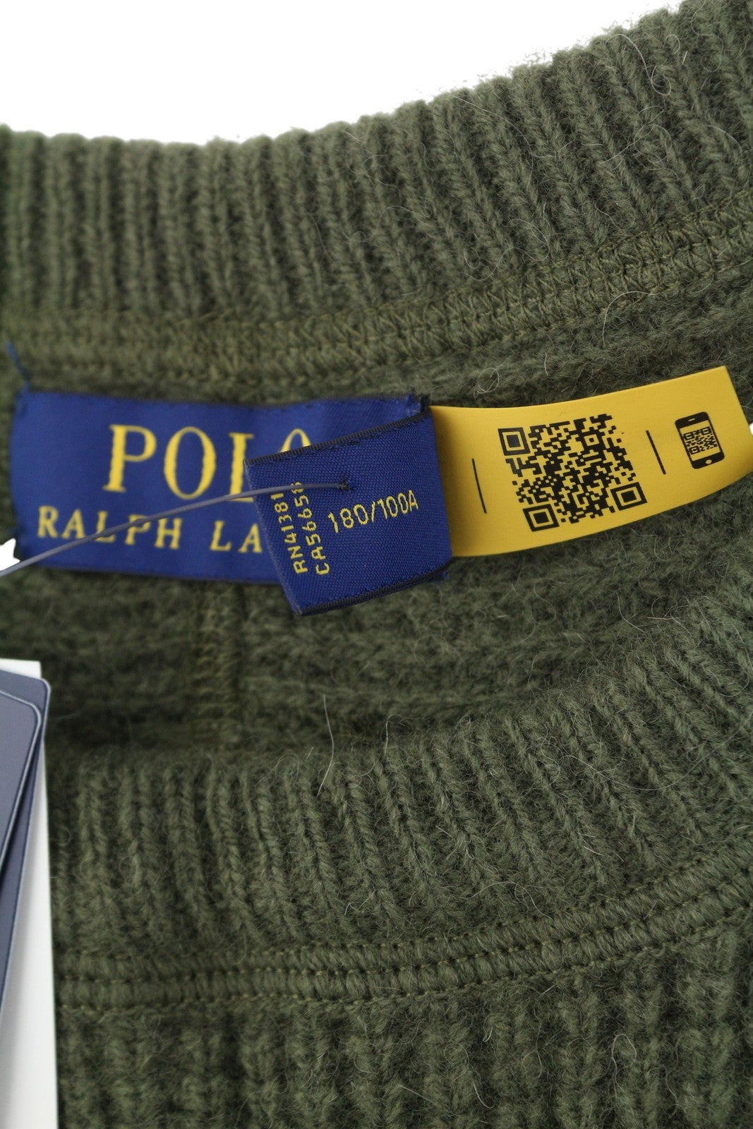 RALPH LAUREN Classics New Olive Men Jumper L Wool Alpaca Knit Pullover RRP269