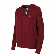 RALPH LAUREN Driver Cn-Long Sleeve Red Men Jumper L Pullover Burgundy RRP214
