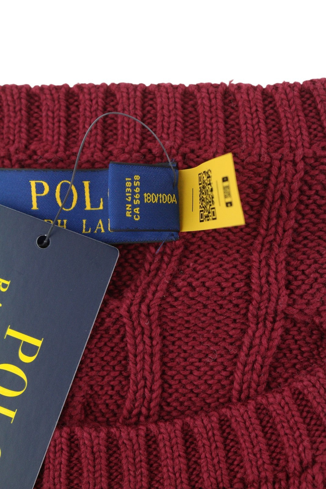 RALPH LAUREN Driver Cn-Long Sleeve Red Men Jumper L Pullover Burgundy RRP214