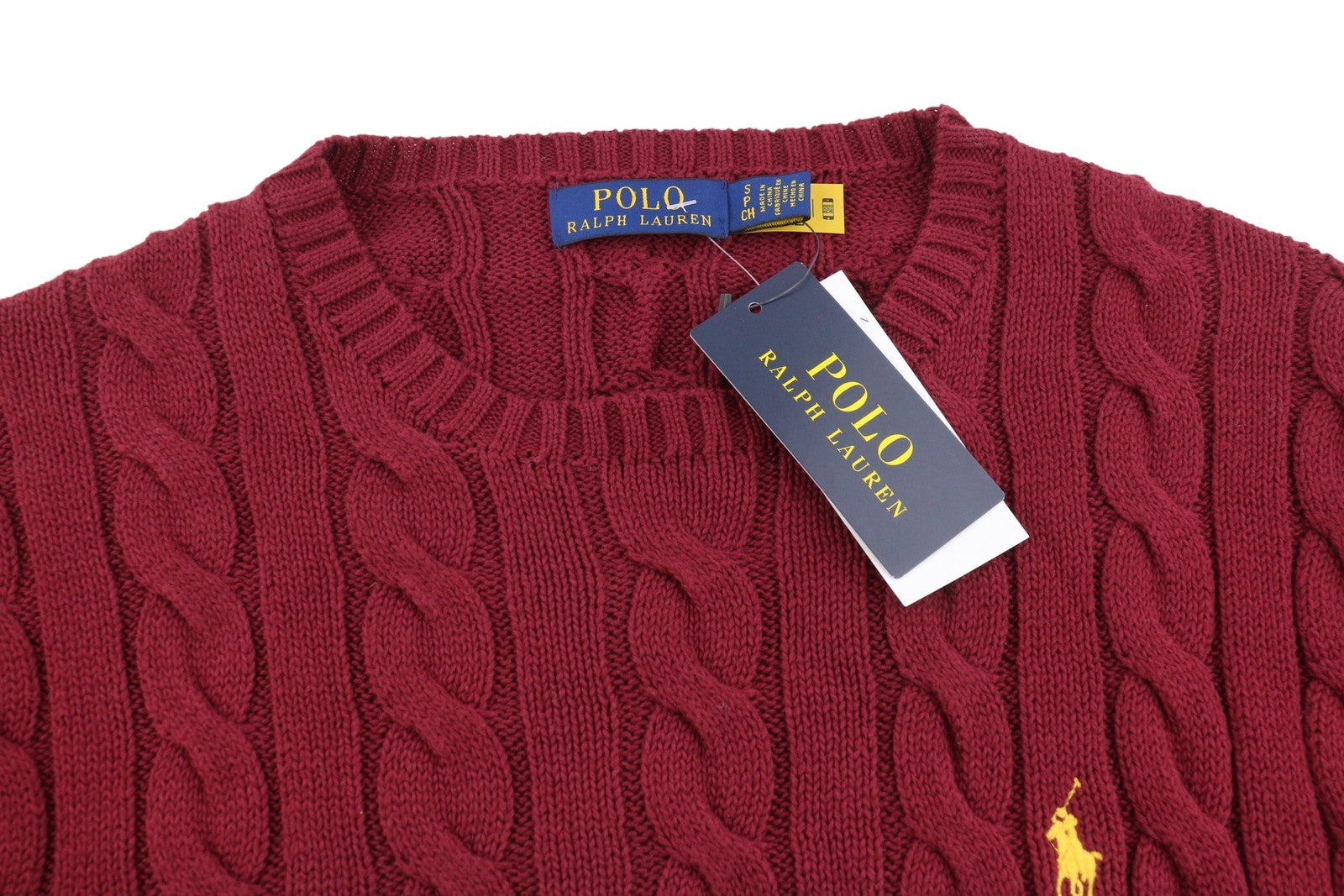 RALPH LAUREN Driver Cn-Long Sleeve Red Men Jumper S Pullover Burgundy RRP214