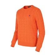RALPH LAUREN Driver Cn-Long Sleeve Orange Men Jumper L Pullover Cable RRP214