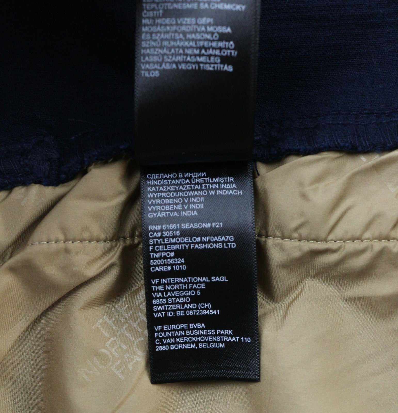 THE NORTH FACE Men's S Corduroy Jacket Blue Zip Lined Organic Polo Neck Style