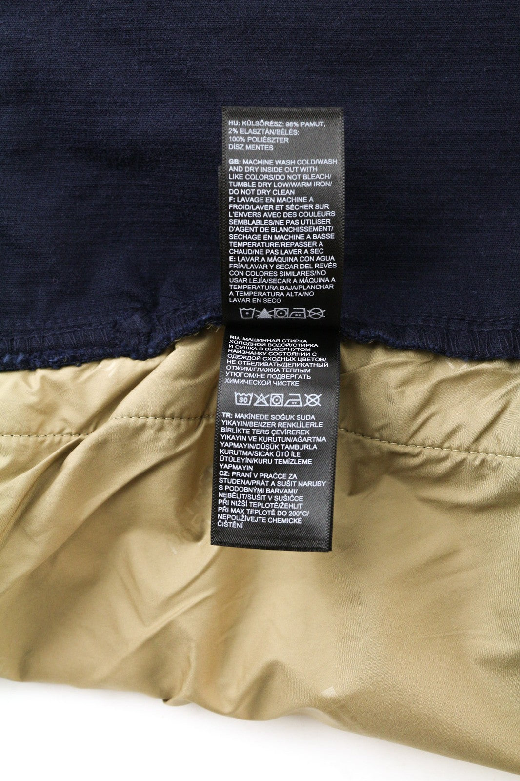 THE NORTH FACE Men's S Corduroy Jacket Blue Zip Lined Organic Polo Neck Style