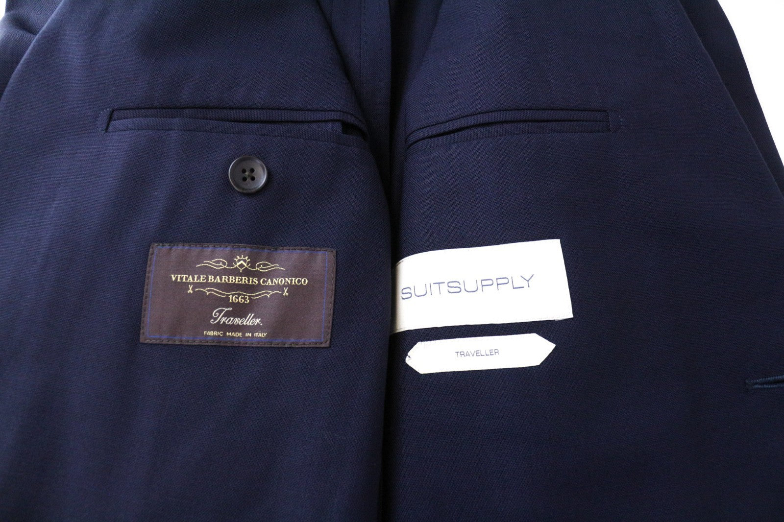 SUITSUPPLY Havana Traveller Men's Suit 36R Blue Wool Slim Classic 2Pc Unlined