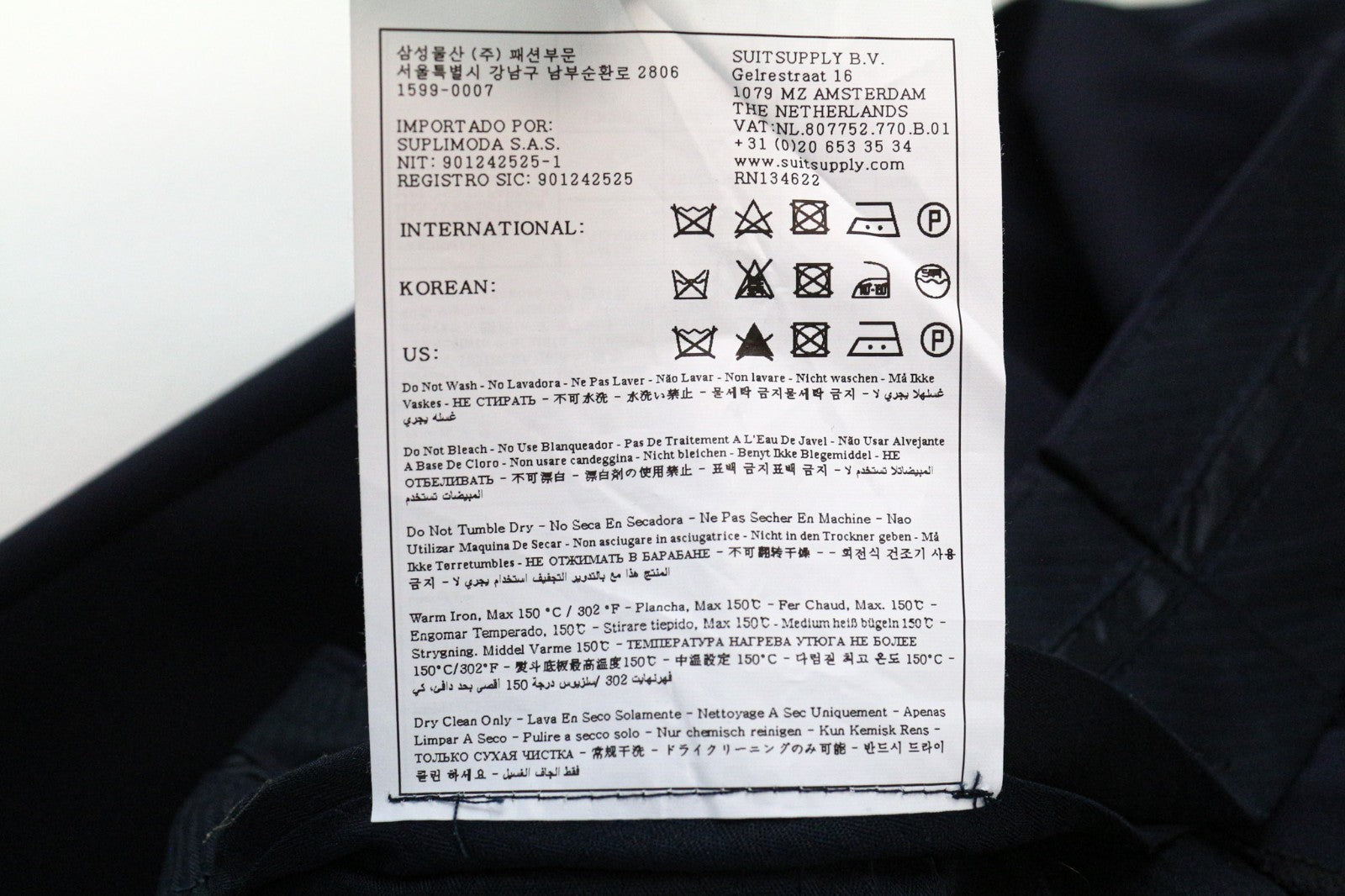 SUITSUPPLY Havana Traveller Men's Suit 36R Blue Wool Slim Classic 2Pc Unlined