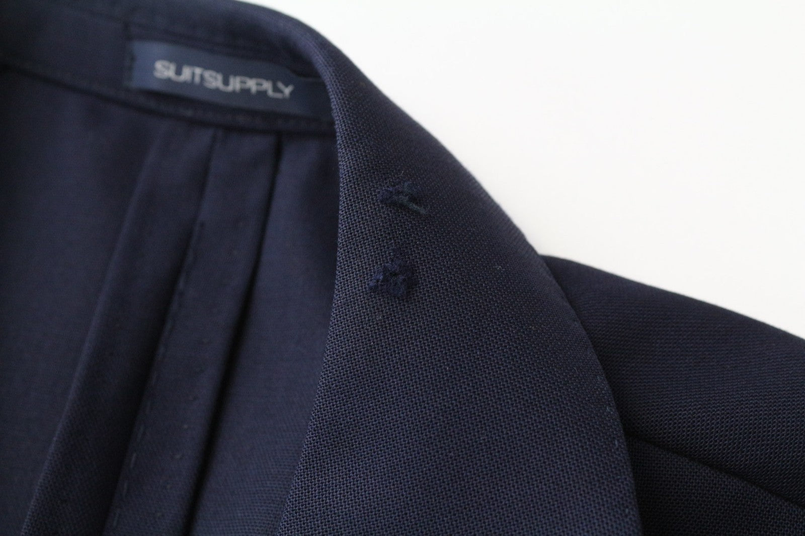 SUITSUPPLY Havana Traveller Men's Suit 36R Blue Wool Slim Classic 2Pc Unlined