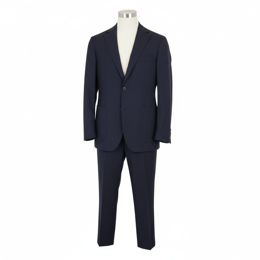 SUITSUPPLY Havana Traveller Men's Suit 36S Blue Wool Slim 2Pc Formal Unlined