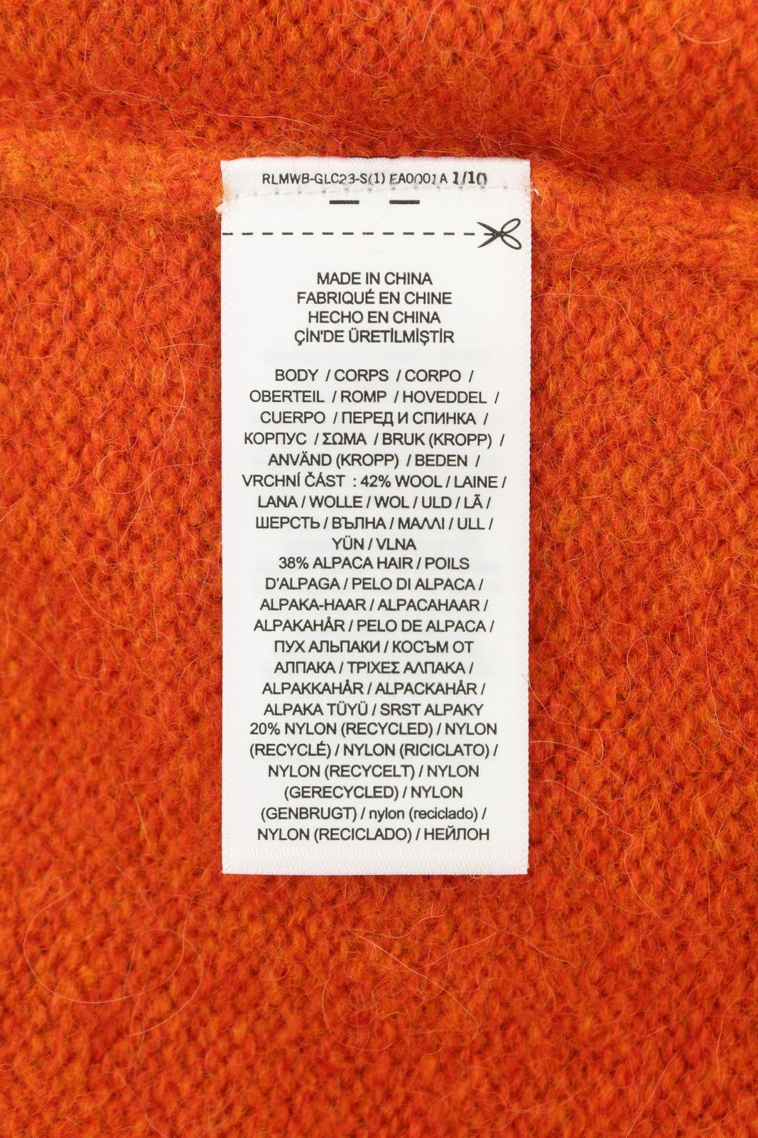 RALPH LAUREN Classic Orange Men Jumper XS Melange Wool Alpaca Blend Knit RRP269