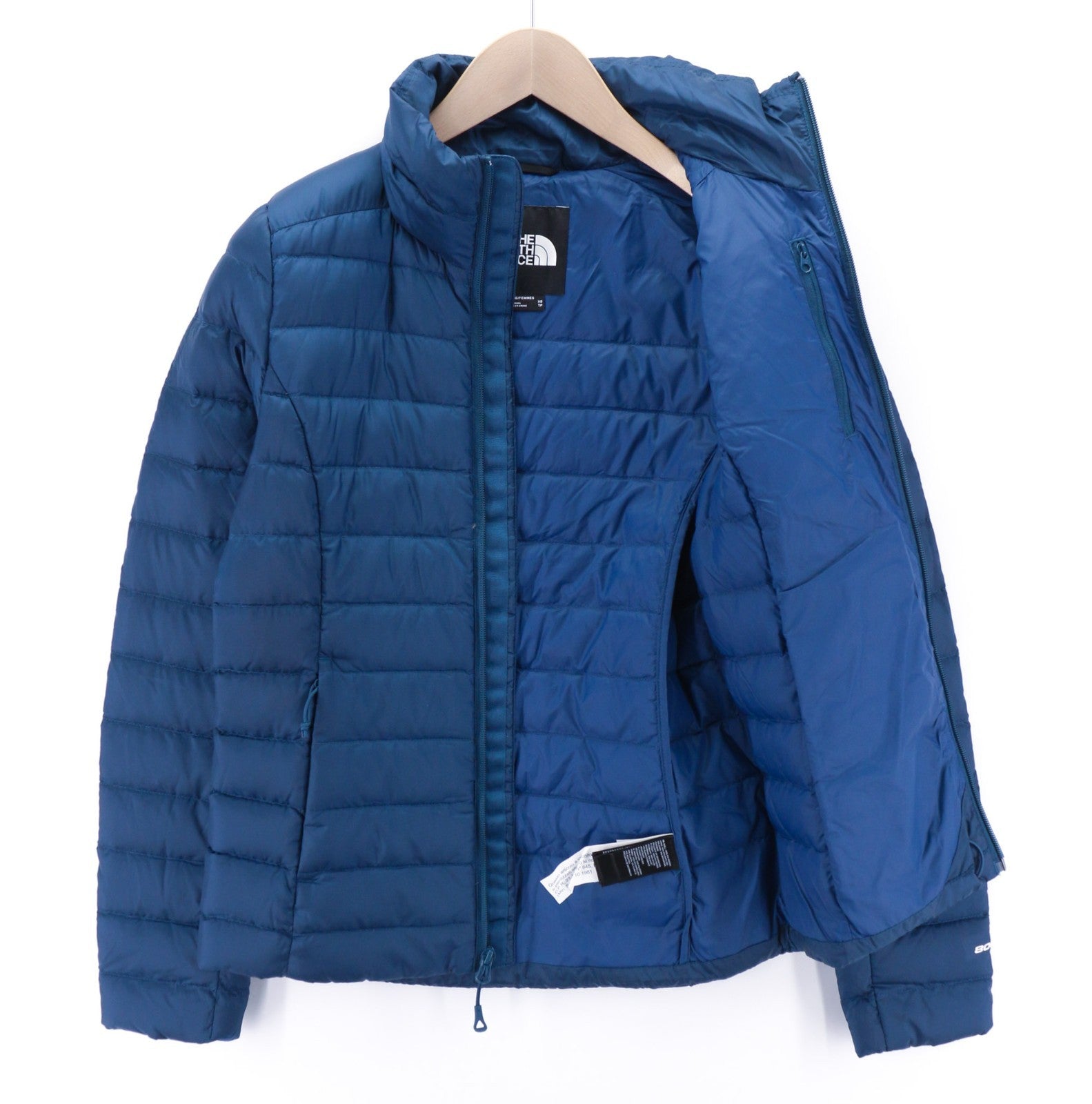THE NORTH FACE NF0A4SVN Women's XS 800-Fill Blue Down Jacket Lined High Neck