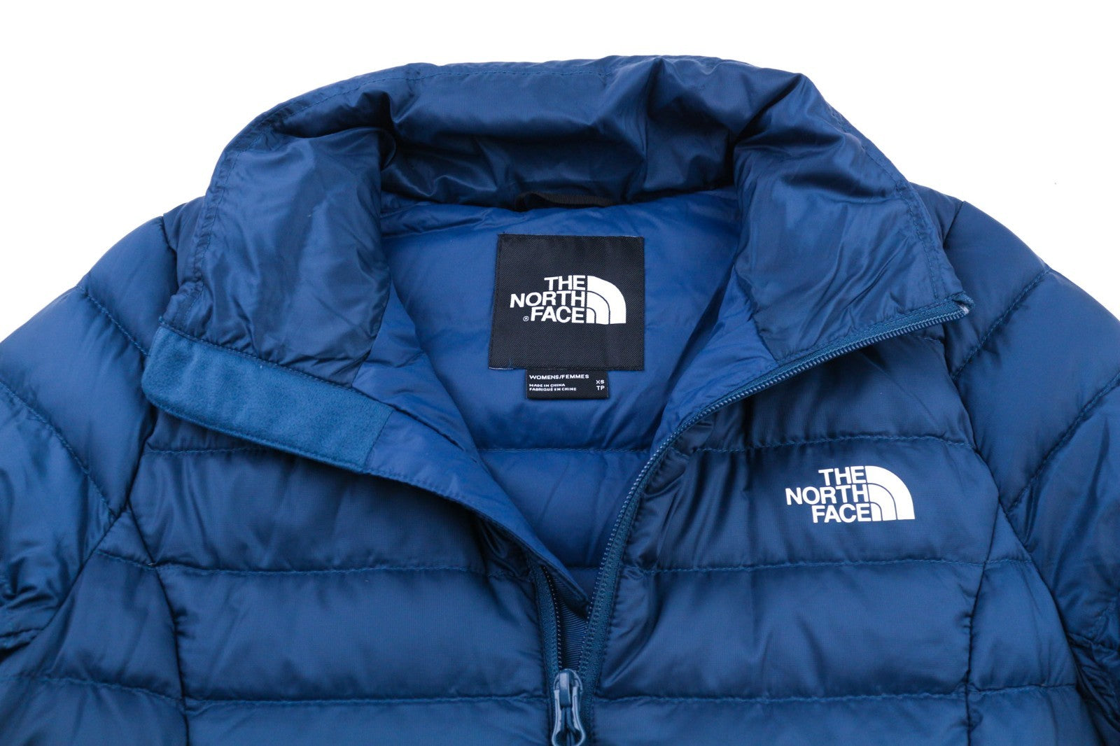 THE NORTH FACE NF0A4SVN Women's XS 800-Fill Blue Down Jacket Lined High Neck
