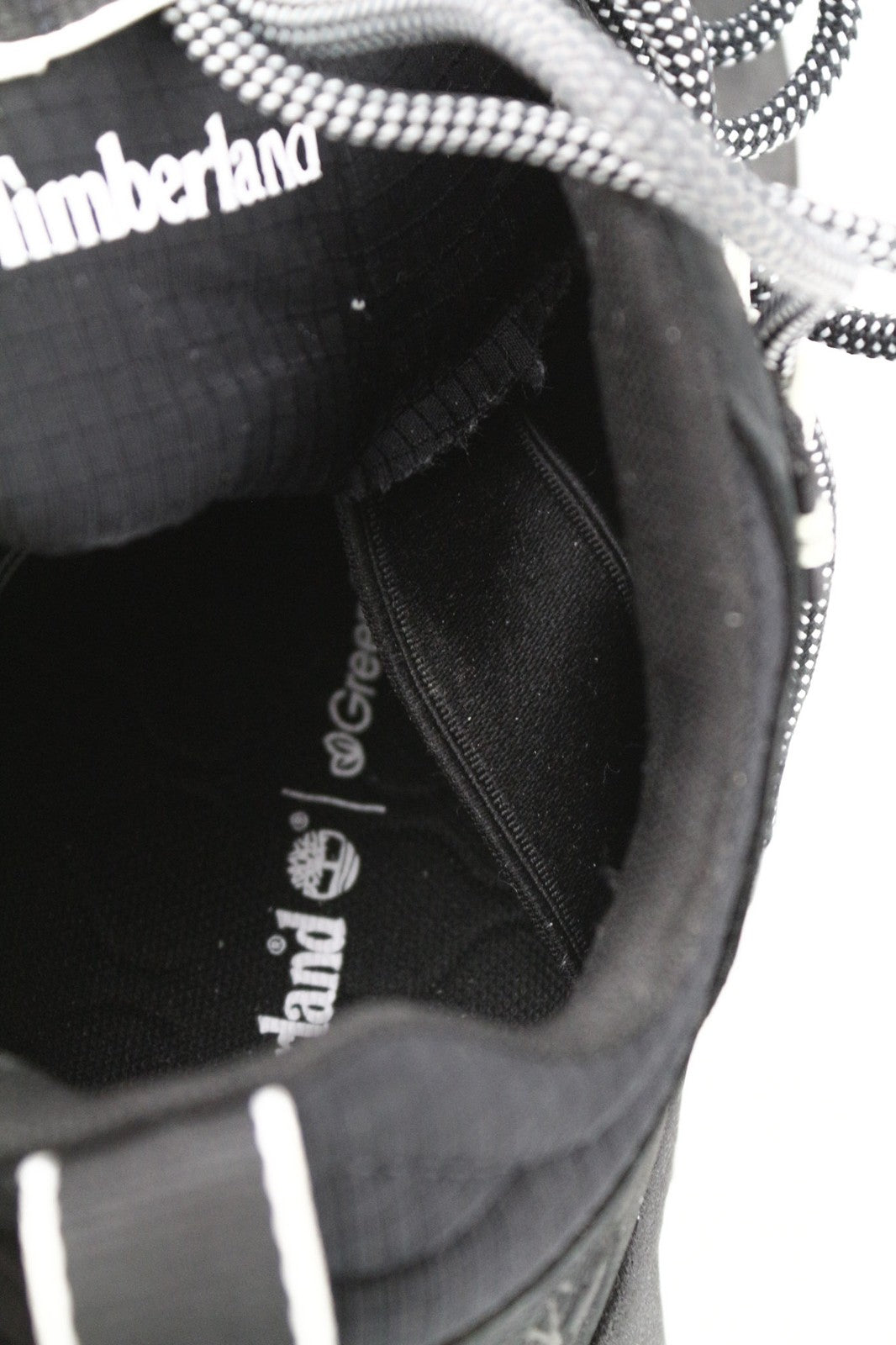 TIMBERLAND Men's Sneakers EU41.5 7.5 Black Leather Green Stride Lace Up Low Top