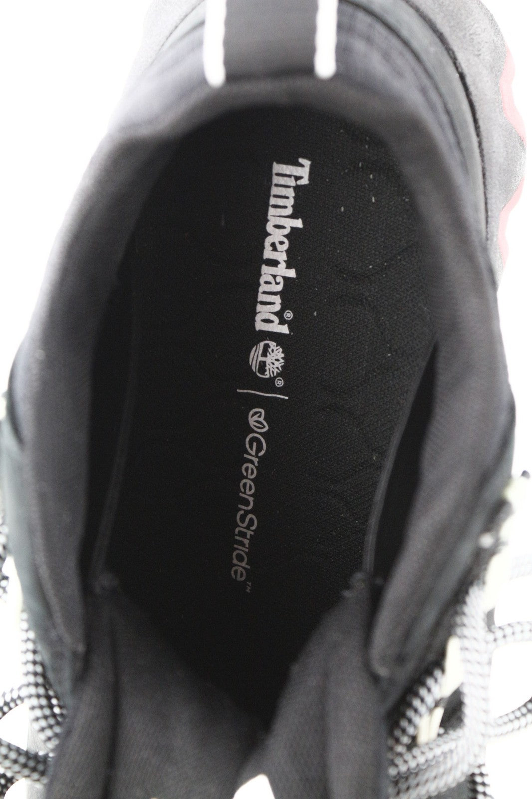 TIMBERLAND Men's Sneakers EU41.5 7.5 Black Leather Green Stride Lace Up Low Top