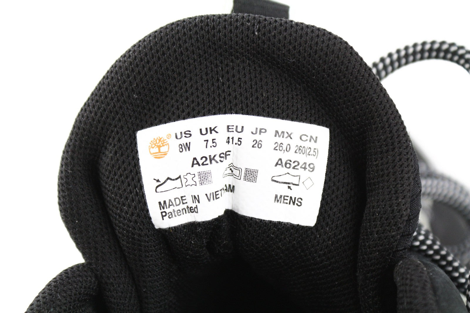 TIMBERLAND Men's Sneakers EU41.5 7.5 Black Leather Green Stride Lace Up Low Top