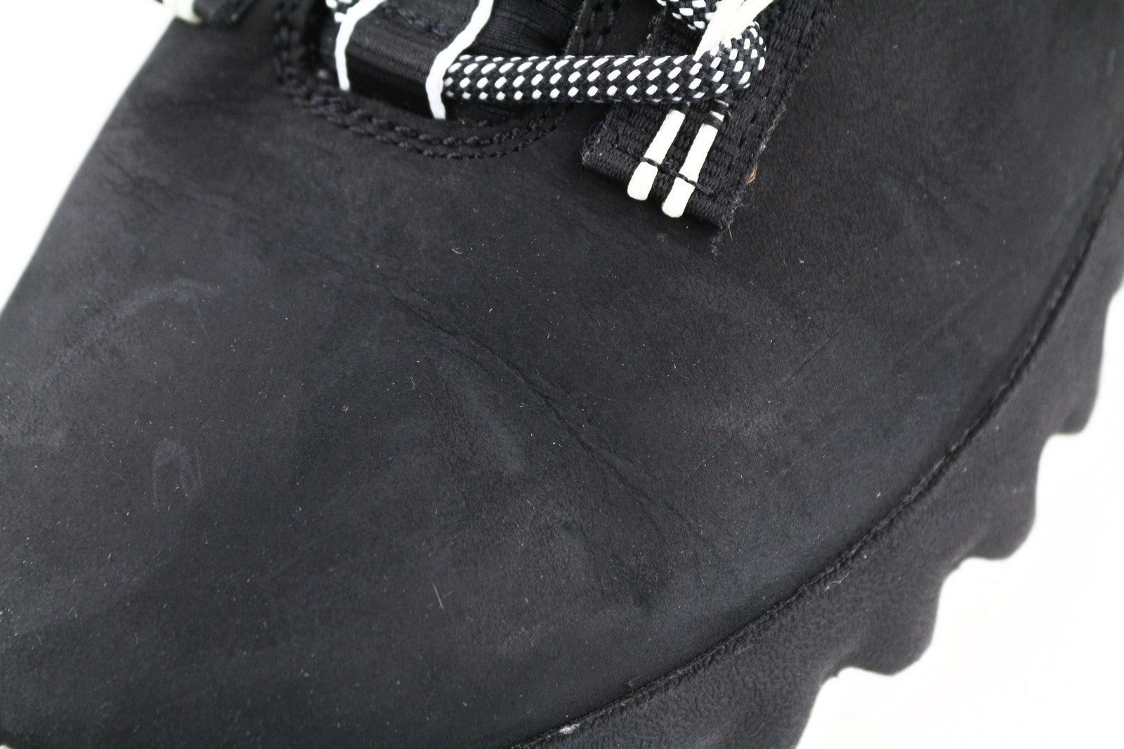 TIMBERLAND Men's Sneakers EU41.5 7.5 Black Leather Green Stride Lace Up Low Top