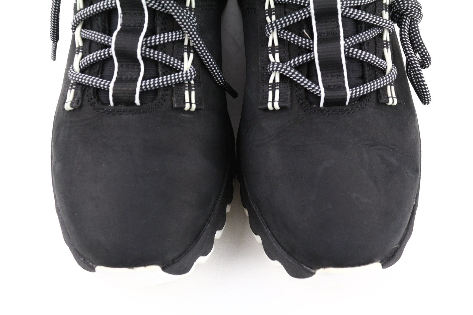 TIMBERLAND Men's Sneakers EU41.5 7.5 Black Leather Green Stride Lace Up Low Top