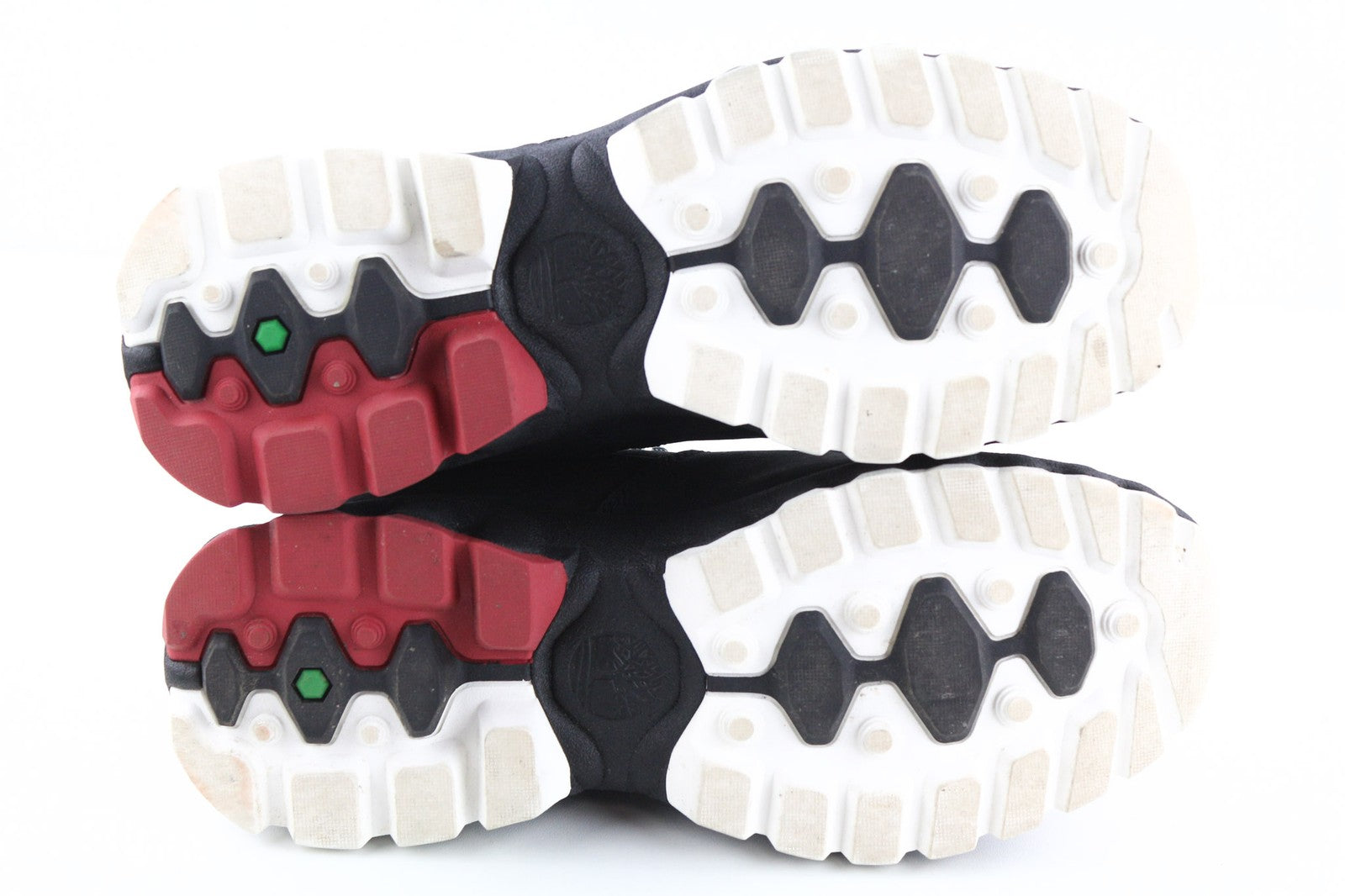 TIMBERLAND Men's Sneakers EU41.5 7.5 Black Leather Green Stride Lace Up Low Top