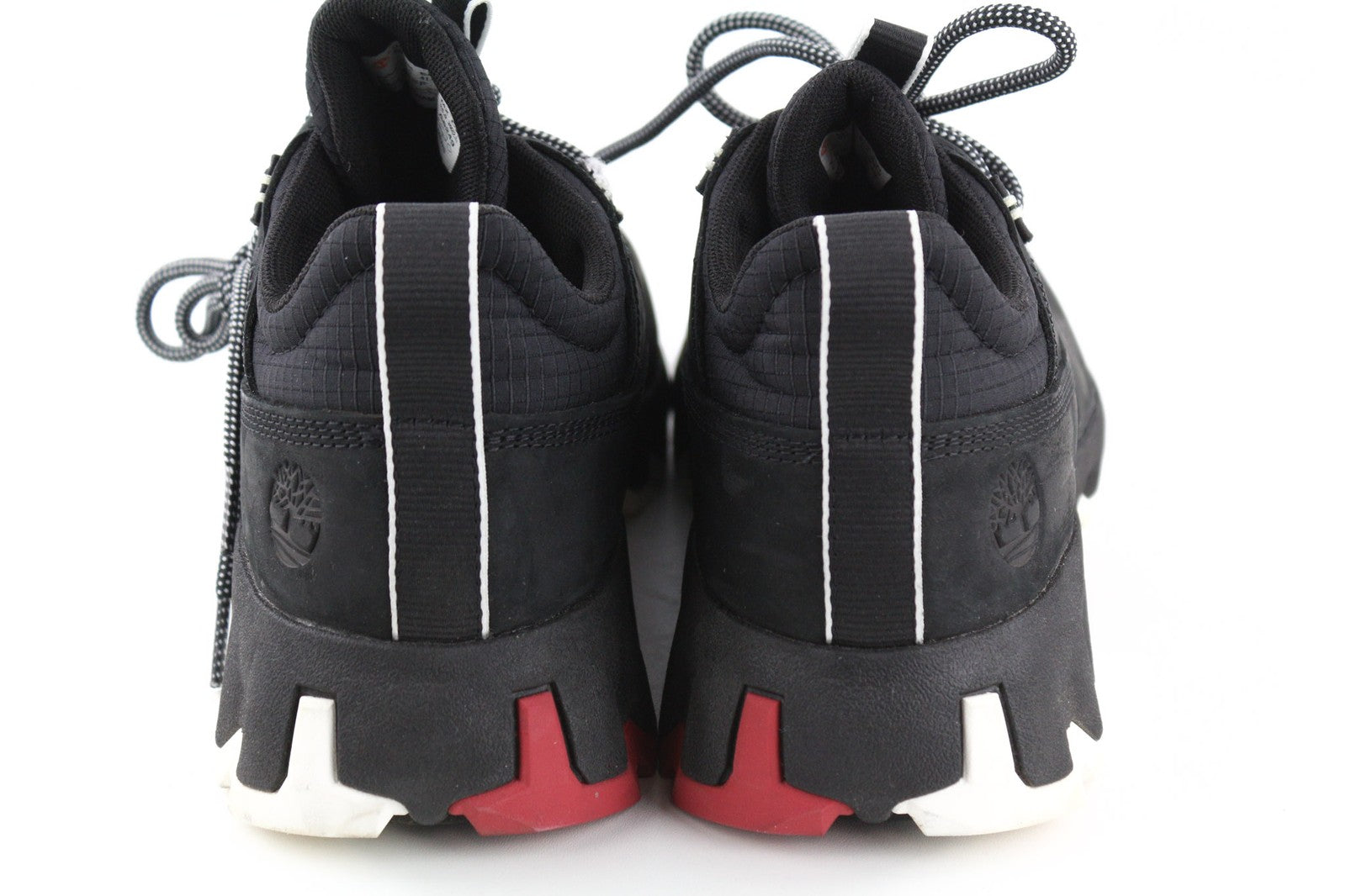 TIMBERLAND Men's Sneakers EU41.5 7.5 Black Leather Green Stride Lace Up Low Top