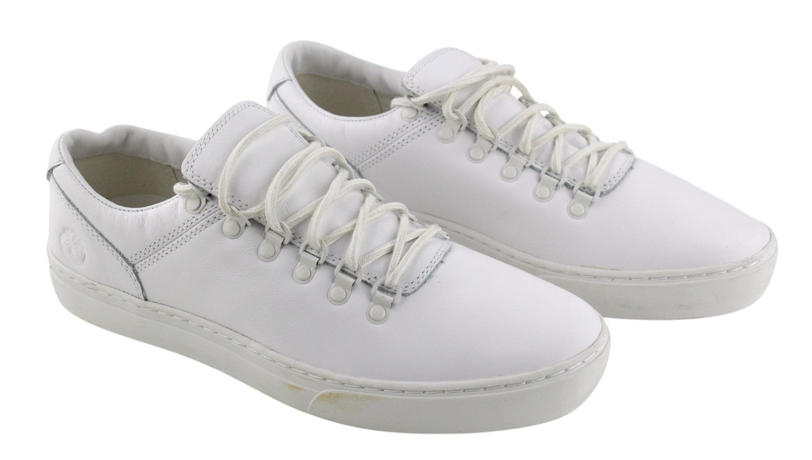 TIMBERLAND Men's Sneakers EU44.5 UK10 White Leather Lace Up Low Top Round Toe