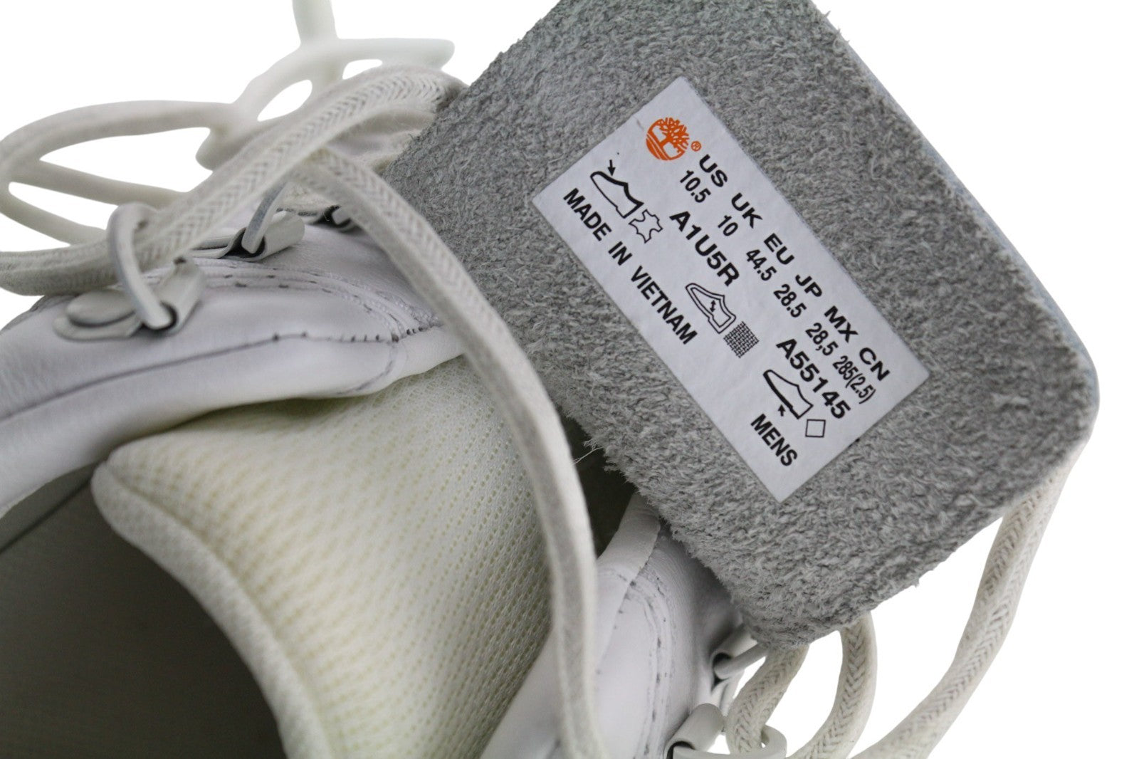 TIMBERLAND Men's Sneakers EU44.5 UK10 White Leather Lace Up Low Top Round Toe