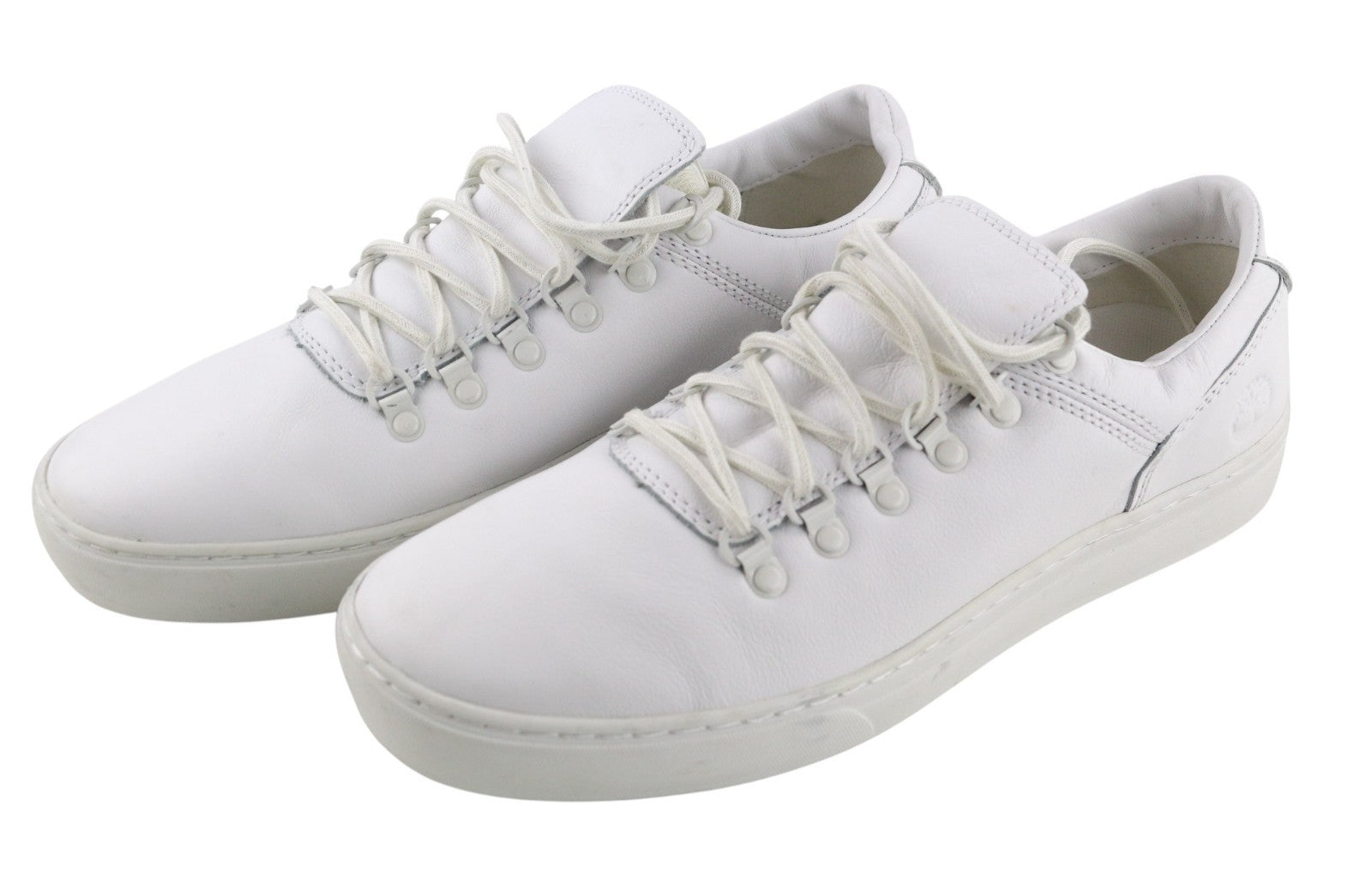 TIMBERLAND Men's Sneakers EU44.5 UK10 White Leather Lace Up Low Top Round Toe