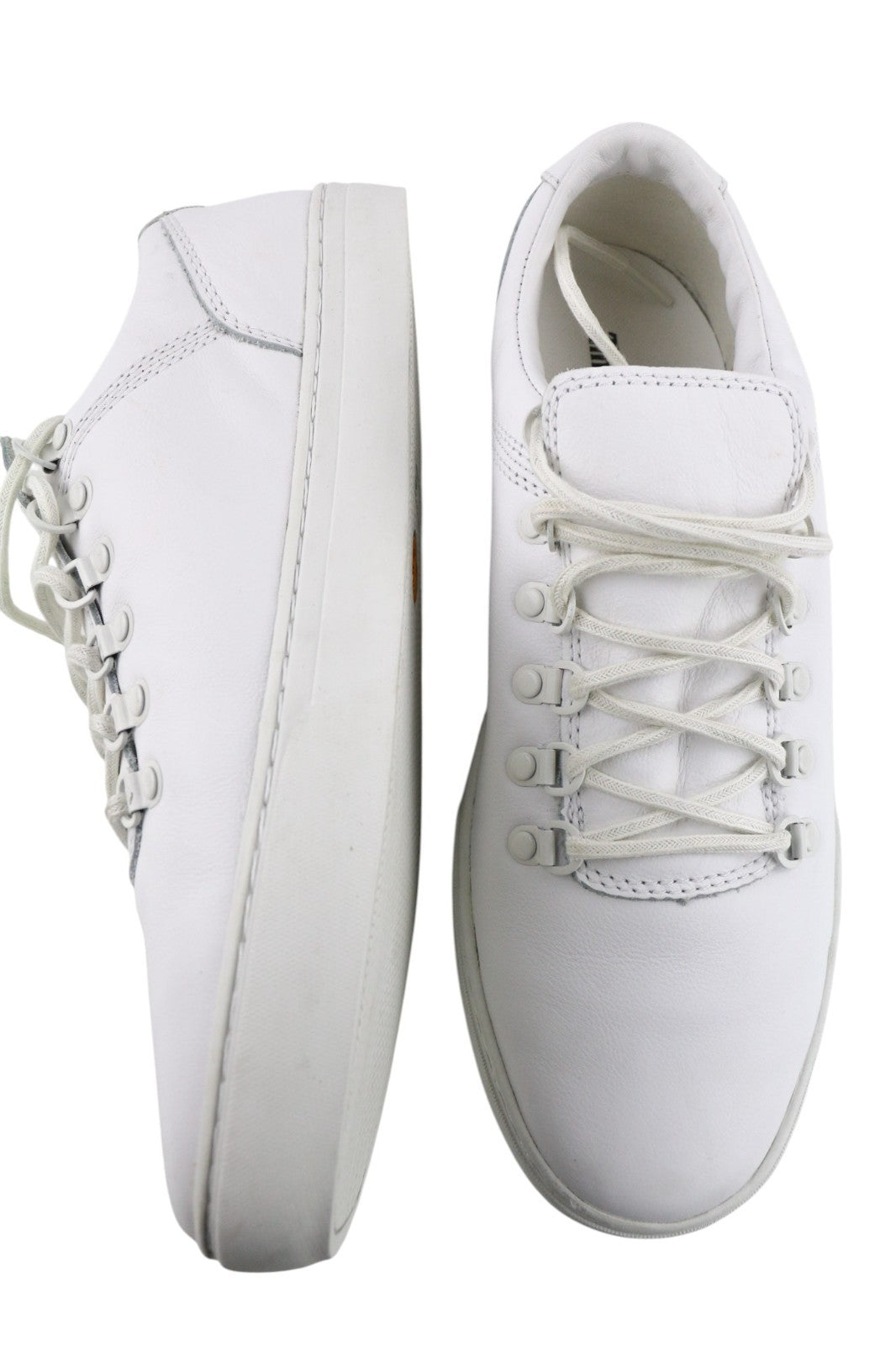 TIMBERLAND Men's Sneakers EU44.5 UK10 White Leather Lace Up Low Top Round Toe