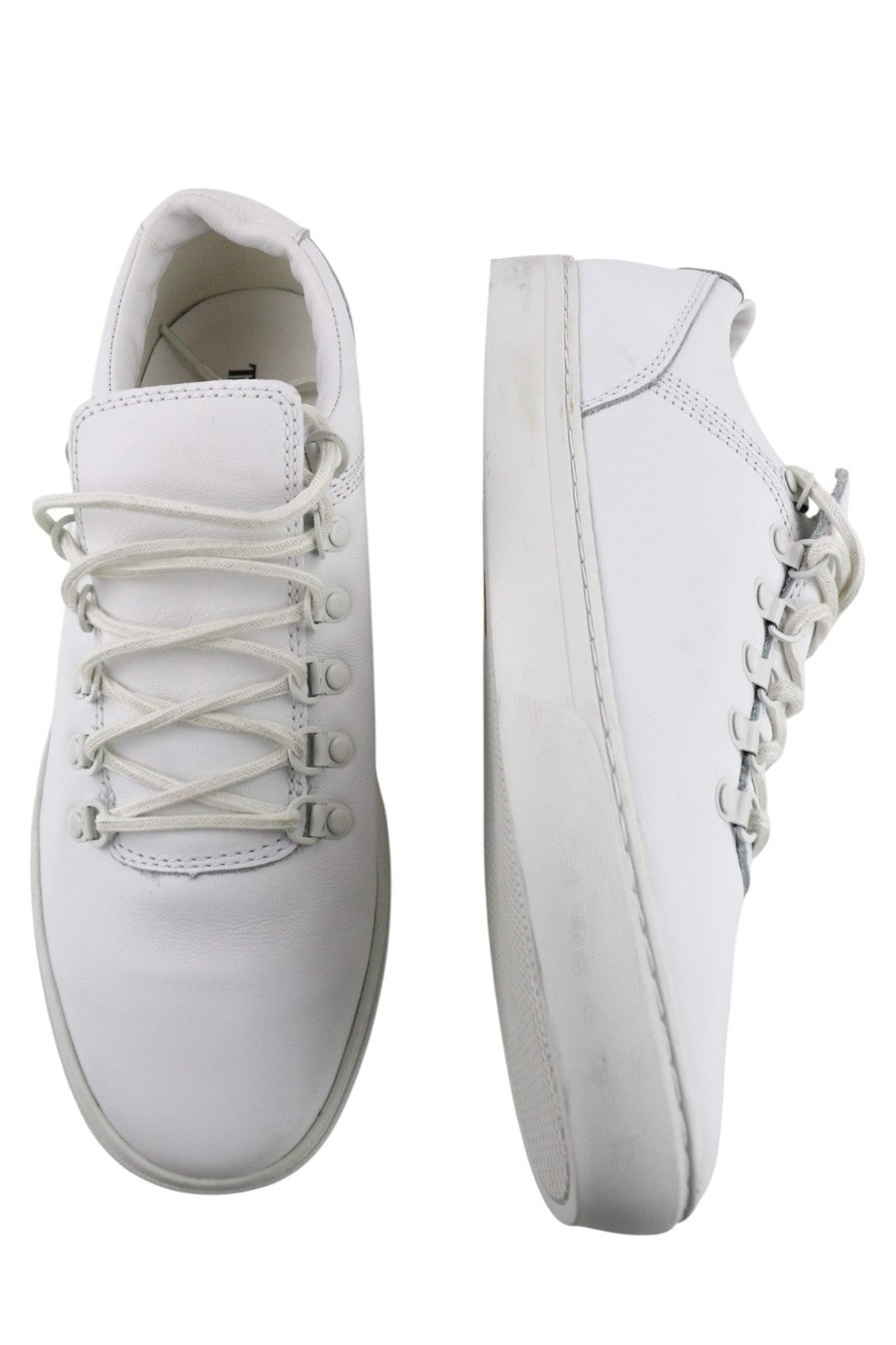 TIMBERLAND Men's Sneakers EU44.5 UK10 White Leather Lace Up Low Top Round Toe