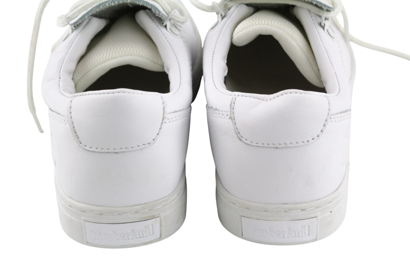 TIMBERLAND Men's Sneakers EU44.5 UK10 White Leather Lace Up Low Top Round Toe