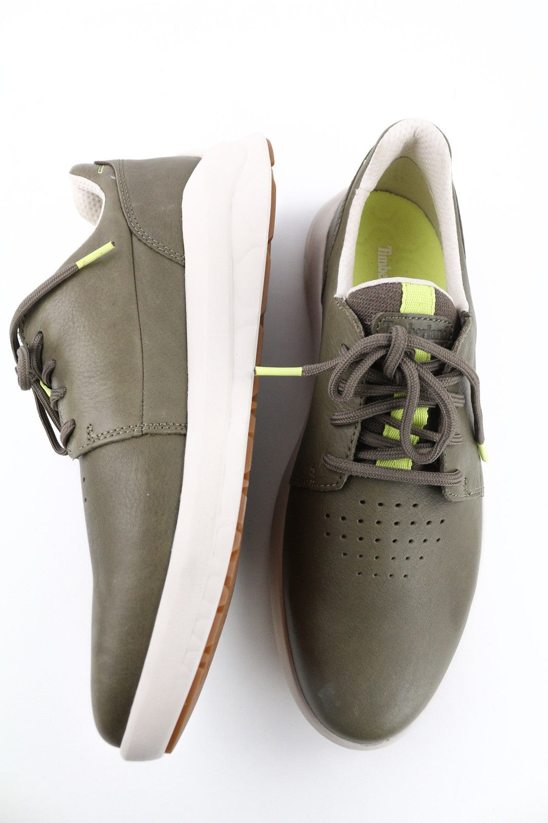 TIMBERLAND A2QAC Men's Sneakers EU43 UK8.5 Leather Green Stride Lace Up Low Top