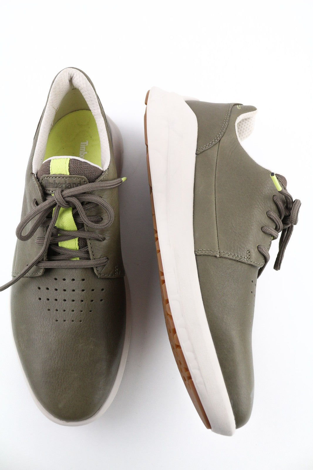 TIMBERLAND A2QAC Men's Sneakers EU43 UK8.5 Leather Green Stride Lace Up Low Top