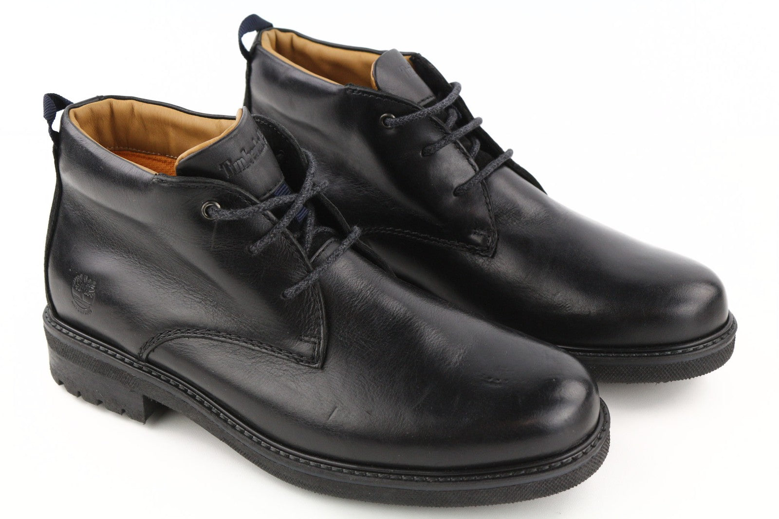 TIMBERLAND A2KCW Men's High Top Shoes EU43 UK8.5 Black Leather Lace Up Boots